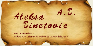 Aleksa Dinetović vizit kartica
